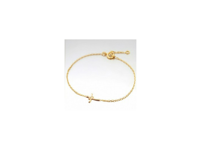 Bracelet en Plaqué Or - CROIX + STRASS
