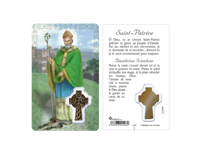Carte-prière avec insertion ST PATRICE