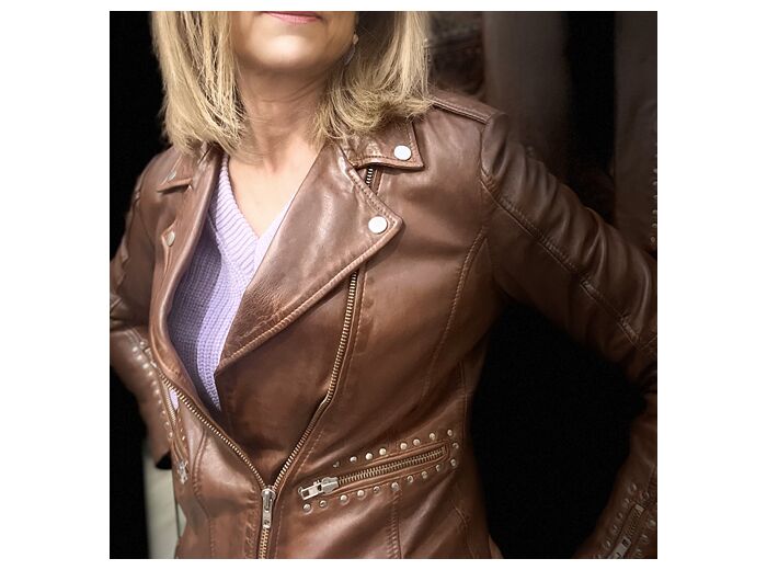 Veste perfecto femme cuir marron ARO1712