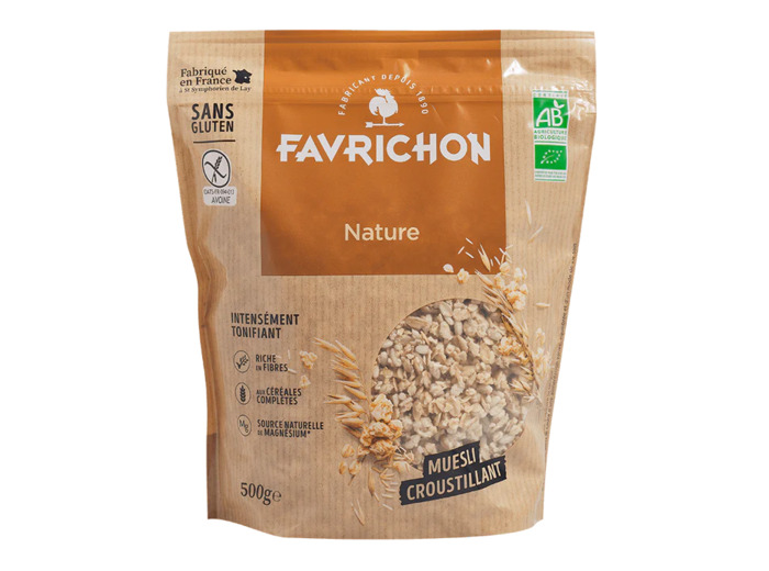 Muesli croustillant nature Bio-500g-Favrichon