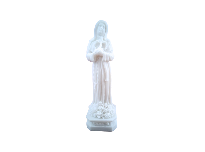 Sainte Rita - Statue en albâtre - 12 cm - Blanche