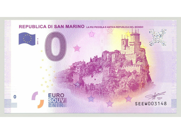 SAINT MARIN 2017-6 REPUBLICA DI SAN MARINO BILLET SOUVENIR 0 EURO TOURISTIQUE