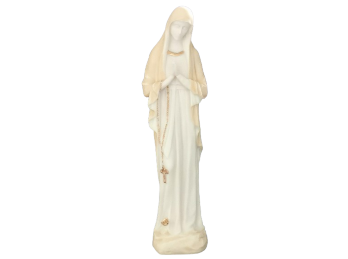 ND de Banneux - Statue en Albaster 38cm -Beige et Or