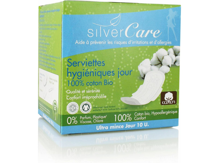 Serviette ultrafine jour a ailettes (10) Silver Care