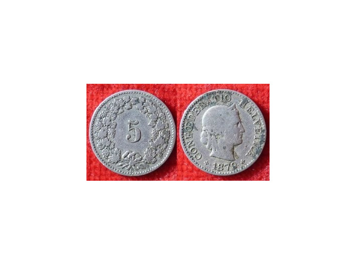 SUISSE 5 RAPPEN 1879 B TB