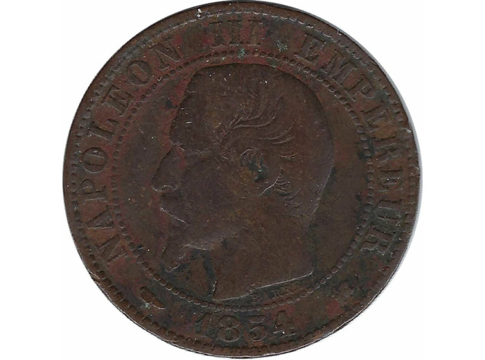 FRANCE 5 CENTIMES NAPOLEON III 1854 B (Rouen) TB