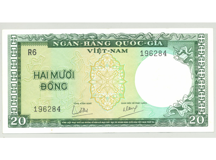 VIET NAM DU SUD 20 DONG ND (1964 ) SERIE R.6 SUP (W16a)