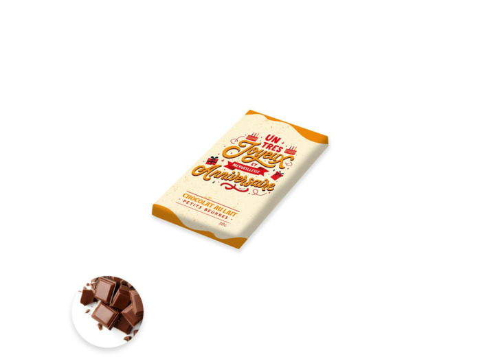 Tablette Joyeux Anniversaire Chocolat Lait et Petits Beurres