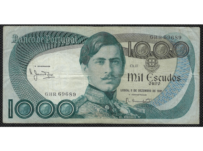 PORTUGAL 1000 ESCUDOS 3-12-1981 GHR TB+ (W175c)