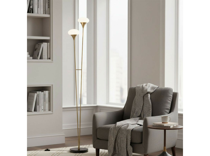 Lampadaire Led Veronica Métal doré 28x25x176cm