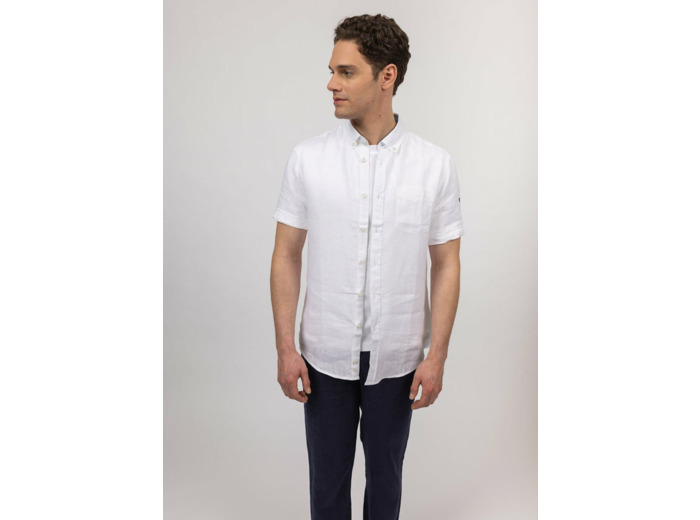 Chemise à manches courtes Clément en popeline de lin