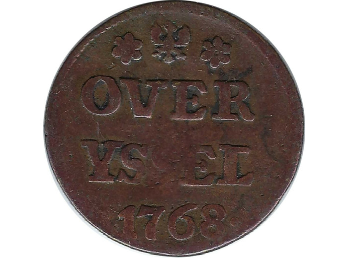 PAYS-BAS HOLLANDE 1 DUIT 1768 IJSSELOVER TB+