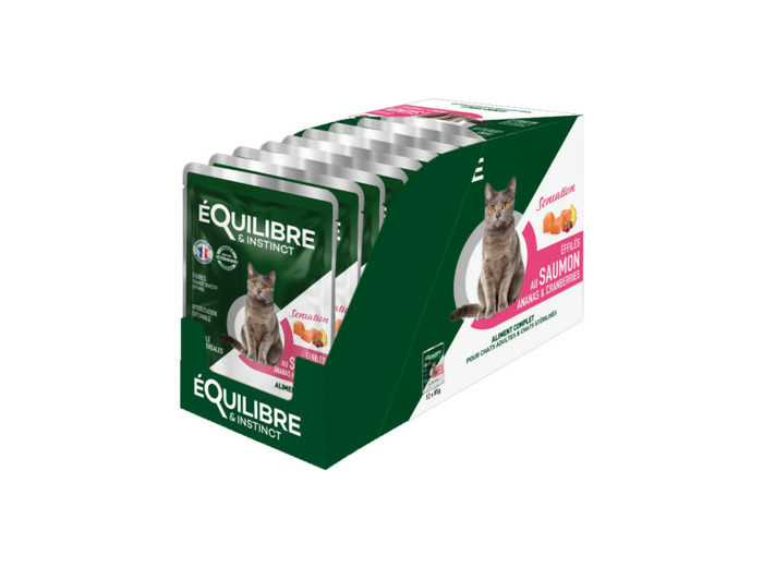 Équilibre & Instinct, Effilés au saumon, ananas & cranberries - 12 x 85g