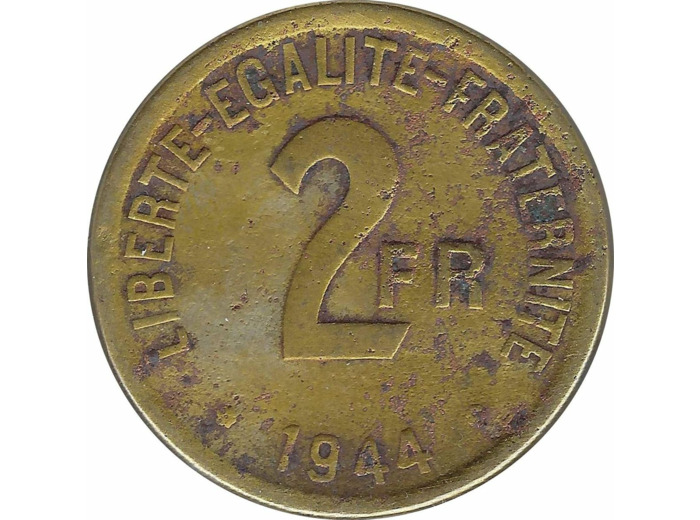 FRANCE 2 FRANCS PHILADELPHIE 1944 TB+