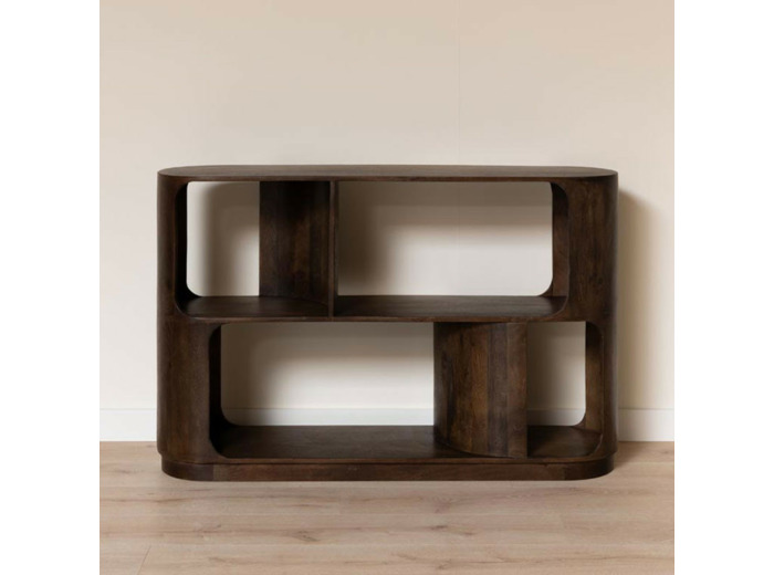 Etagère basse bords arrondis manguier Marini 140x90x35cm