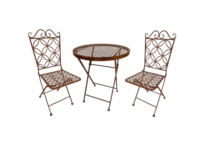 Ensemble table et 2 chaises fer pliantes