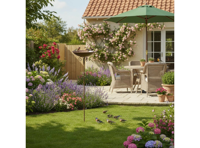 Mangeoire oiseaux acier 25x110cm