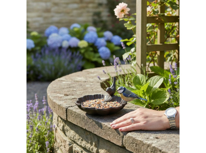 Mangeoire oiseaux fonte 12x18x16cm