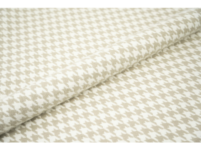 Petit BEIGE laize 143cm effet mohair pied de poule 214.03 100000 tours