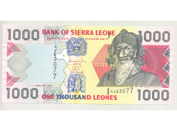 SIERRA LEONE 1000 LEONES SERIE A 01/02/2002 NEUF (W26)
