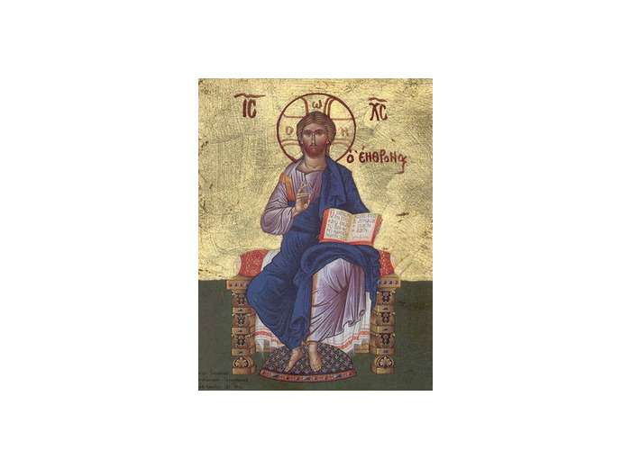 Icône dorée plate 10*13cm- CHRIST INTRONISE