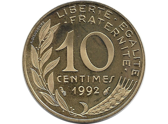 FRANCE 10 CENTIMES LAGRIFFOUL 1992 BE