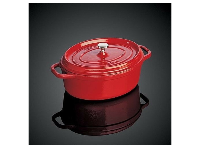 COCOTTE EN FONTE OVALE 33CM ROUGE