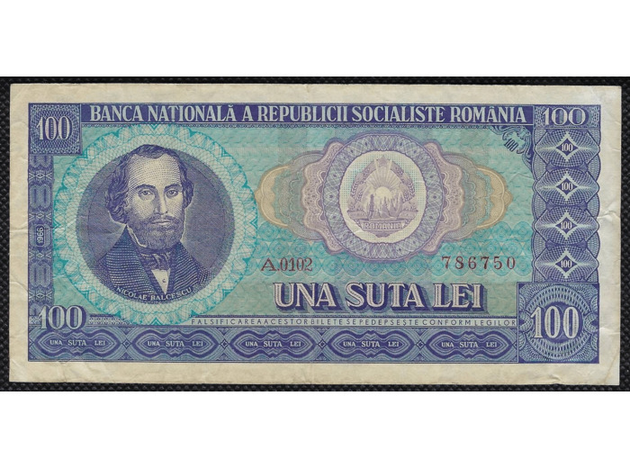 ROUMANIE 100 LEI 1966 Série A.0102 TTB (W97a)