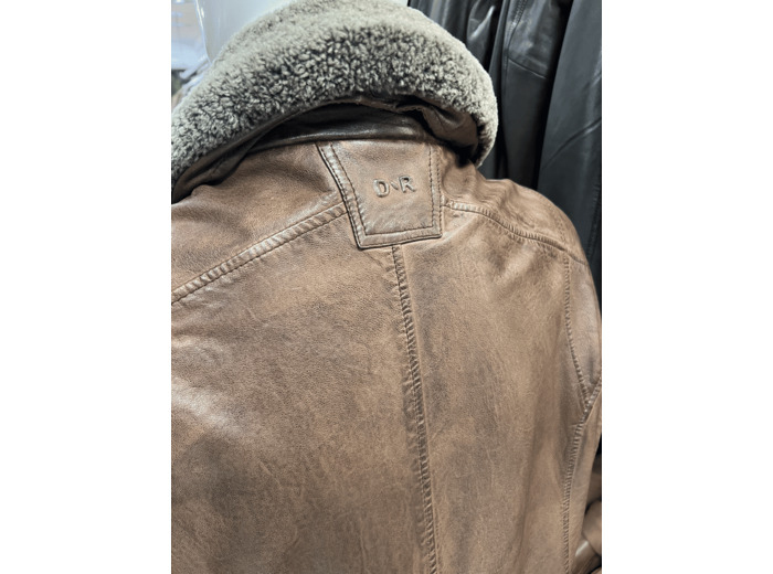 521963-1 Blouson homme cuir marron bison