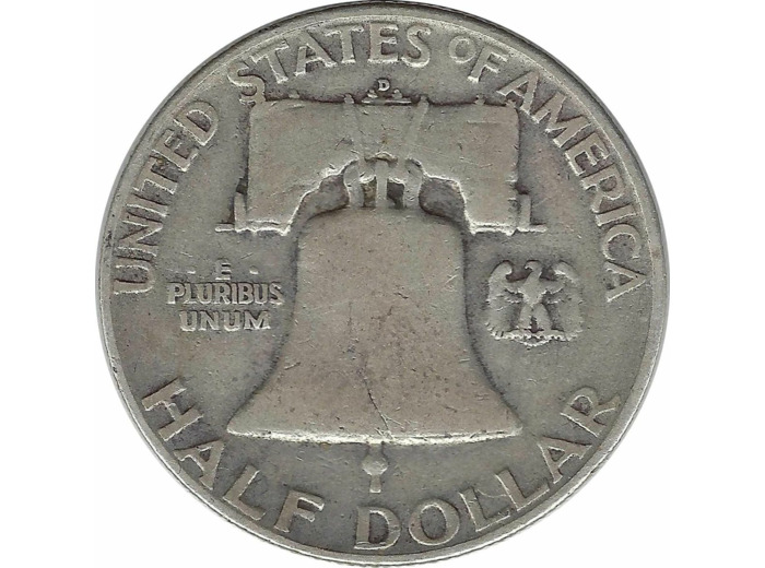 AMERIQUE (U.S.A) HALF DOLLAR FRANKLIN (1/2 DOLLAR) 1950 D TB+