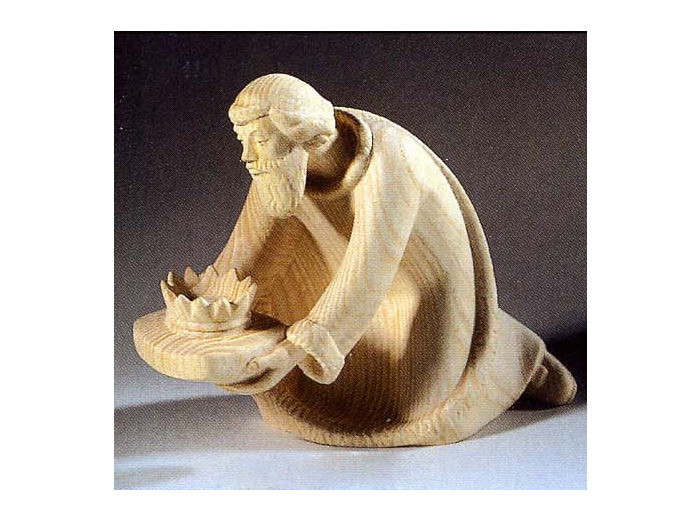 Roi bois polychrome moderne 9cm