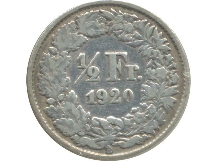 SUISSE 1/2 FRANC 1920 B TB+