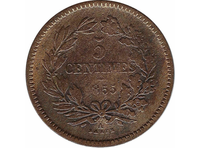 LUXEMBOURG 5 CENTIMES 1855 A TB+