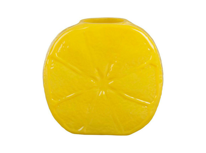 Vase citron jaune Victoria verre 16x9x15cm