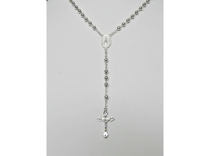 Chapelet Argent 925- GROS grains 4mm+ boite coffret