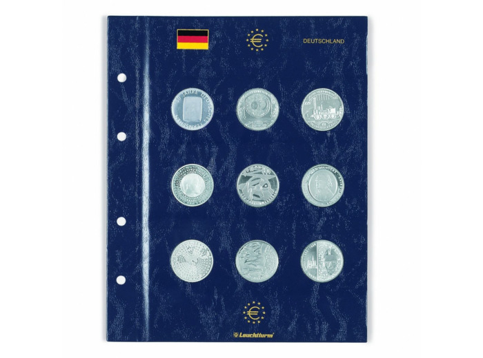 FEUILLES NUMISMATIQUES VISTA POUR PIECES COMMEMORATIVES ALLEMANDES DE 10 EUROS
