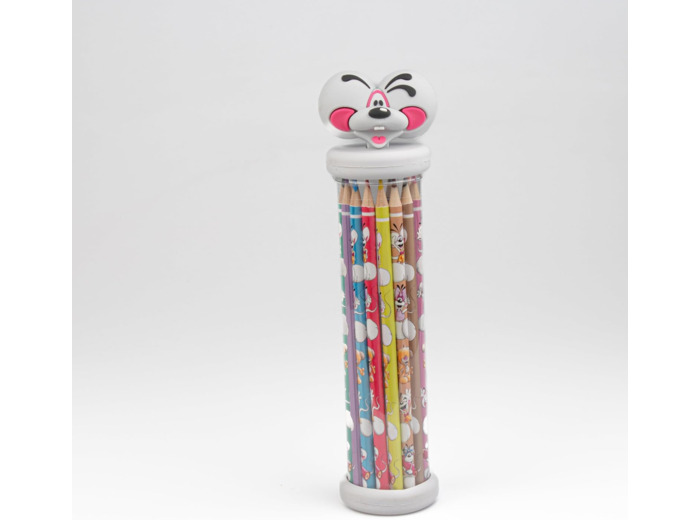 Diddl - Trousse 3D Trousse Tube avec Tête en Relief