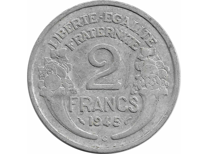 FRANCE 2 FRANCS MORLON ALU 1945 C TB