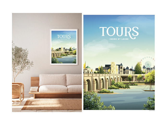 TOURS VUE DE LOIRE - POSTER