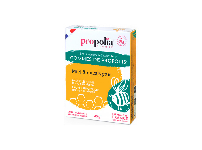 Gommes de Propolis Miel Eucalyptus Sachet de 45g sous étui