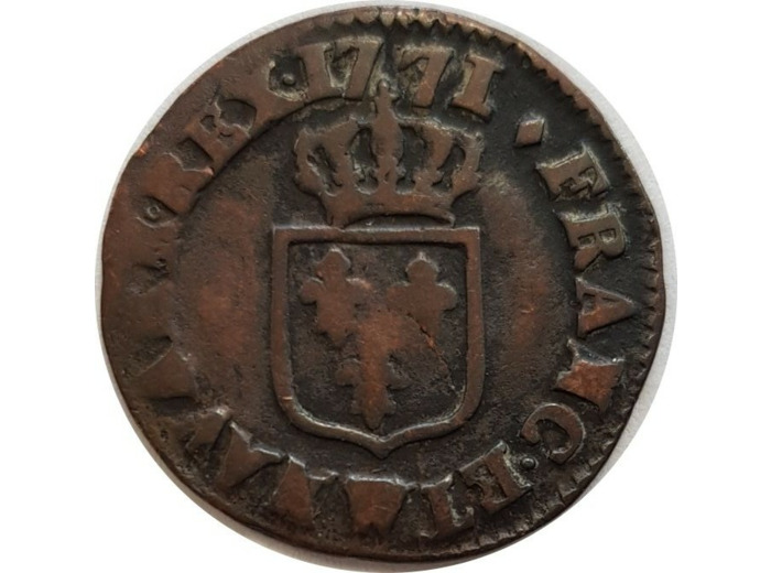 LOUIS XV (1715-1774) LIARD A LA VIEILLE TETE 1771 W (Lille) TB