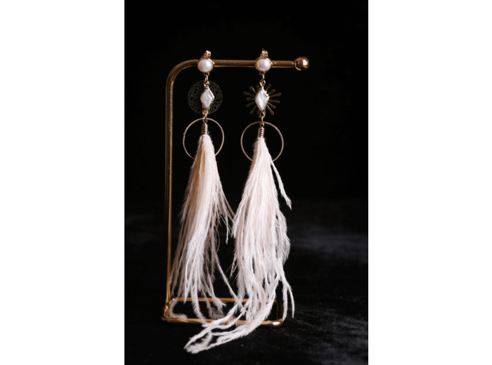 Boucles d'oreilles - Modèle Waikati rose poudré