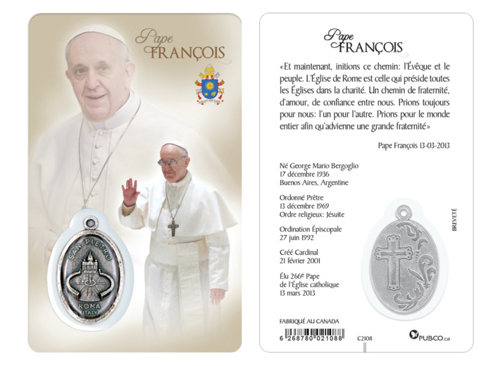 Carte-prière avec insertion PAPE FRANCOIS