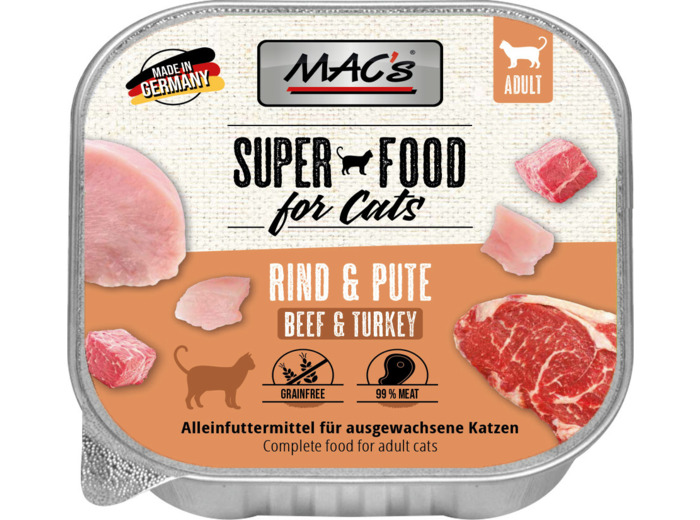 MAC'S raffineur, saveur Boeuf & dinde pour chat - 100g