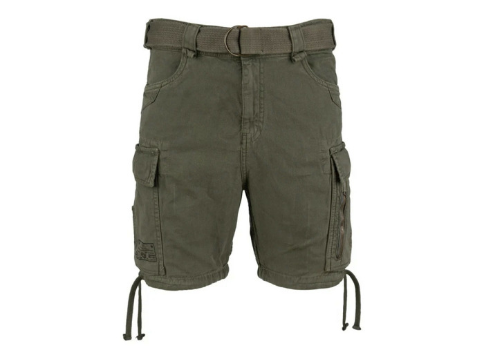 Short cargo homme 100 % coton pour randonnée et outdoor (vert)