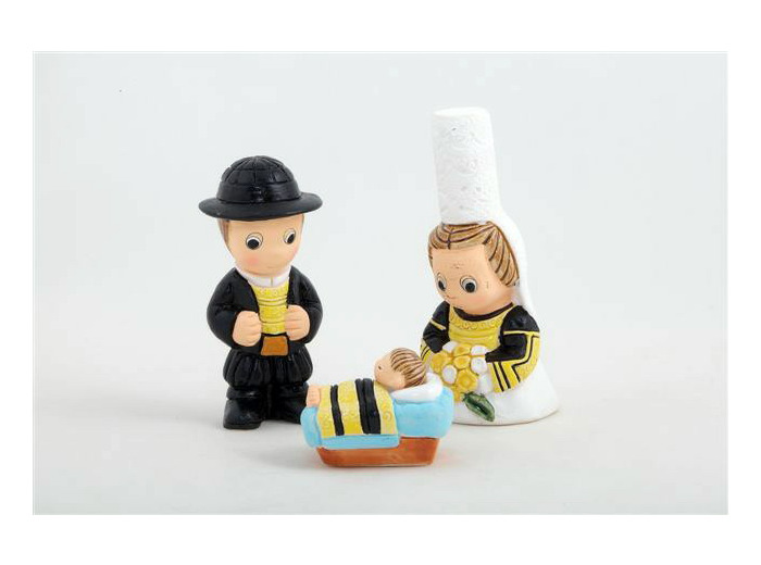 CRECHE en céramique 3 PIECES- 8cm- BRETAGNE