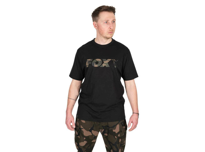 tee shirt Black camo logo T fox