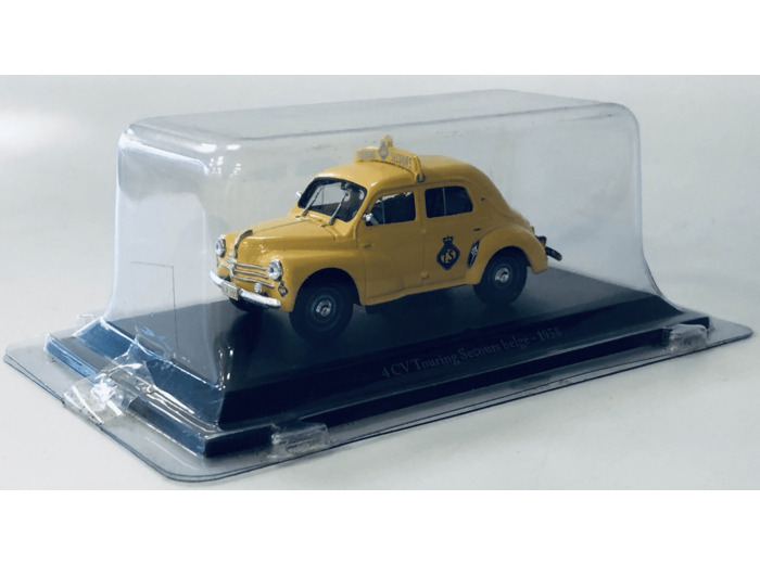 RENAULT 4 CV TOURING SECOURS BELGE 1958 JAUNE 1/43 BOITE D'ORIGINE