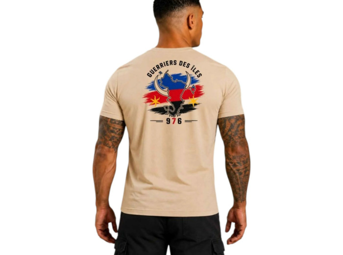 T‑shirt « Guerriers des Îles » – 976 Mayotte – Coton 190 g (coyote)