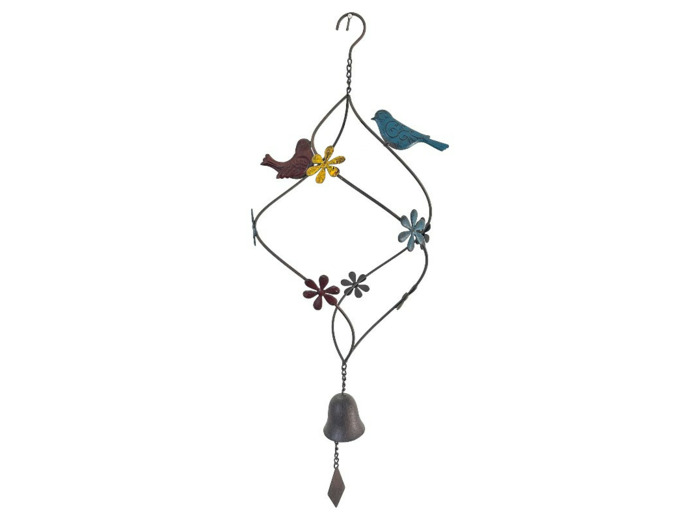 Cloche oiseaux colorés 29x23x74cm